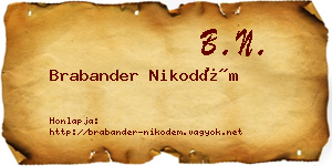 Brabander Nikodém névjegykártya
